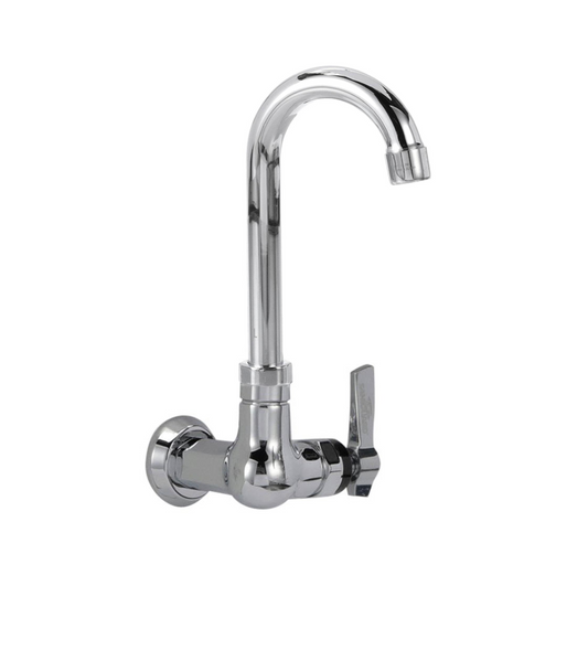 Encore® Brass Chrome Plated Single Wall Mount Faucet with 3-1/2" Swivel Gooseneck Spout