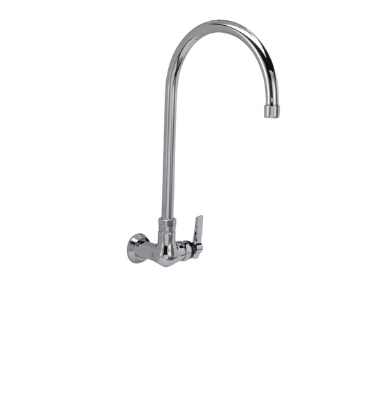 Encore® Brass Chrome Plated Single Wall Mount Faucet with 8-1/2" Swivel Gooseneck Spout
