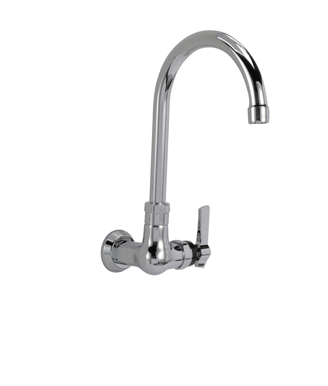 Encore® Brass Chrome Plated Single Wall Mount Faucet with 6" Rigid Gooseneck Spout