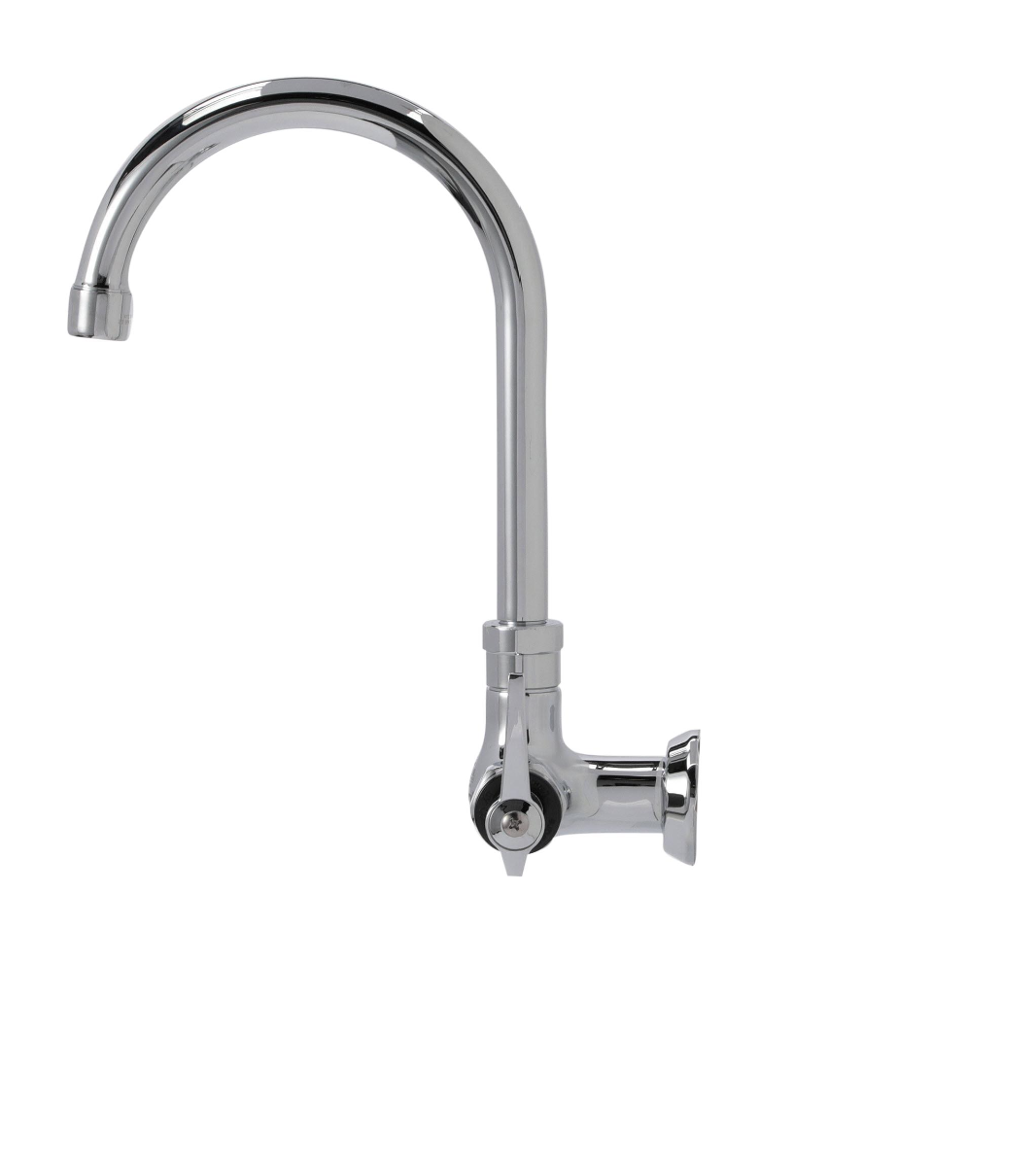 Encore® Brass Chrome Plated Single Wall Mount Faucet with 6" Rigid Gooseneck Spout