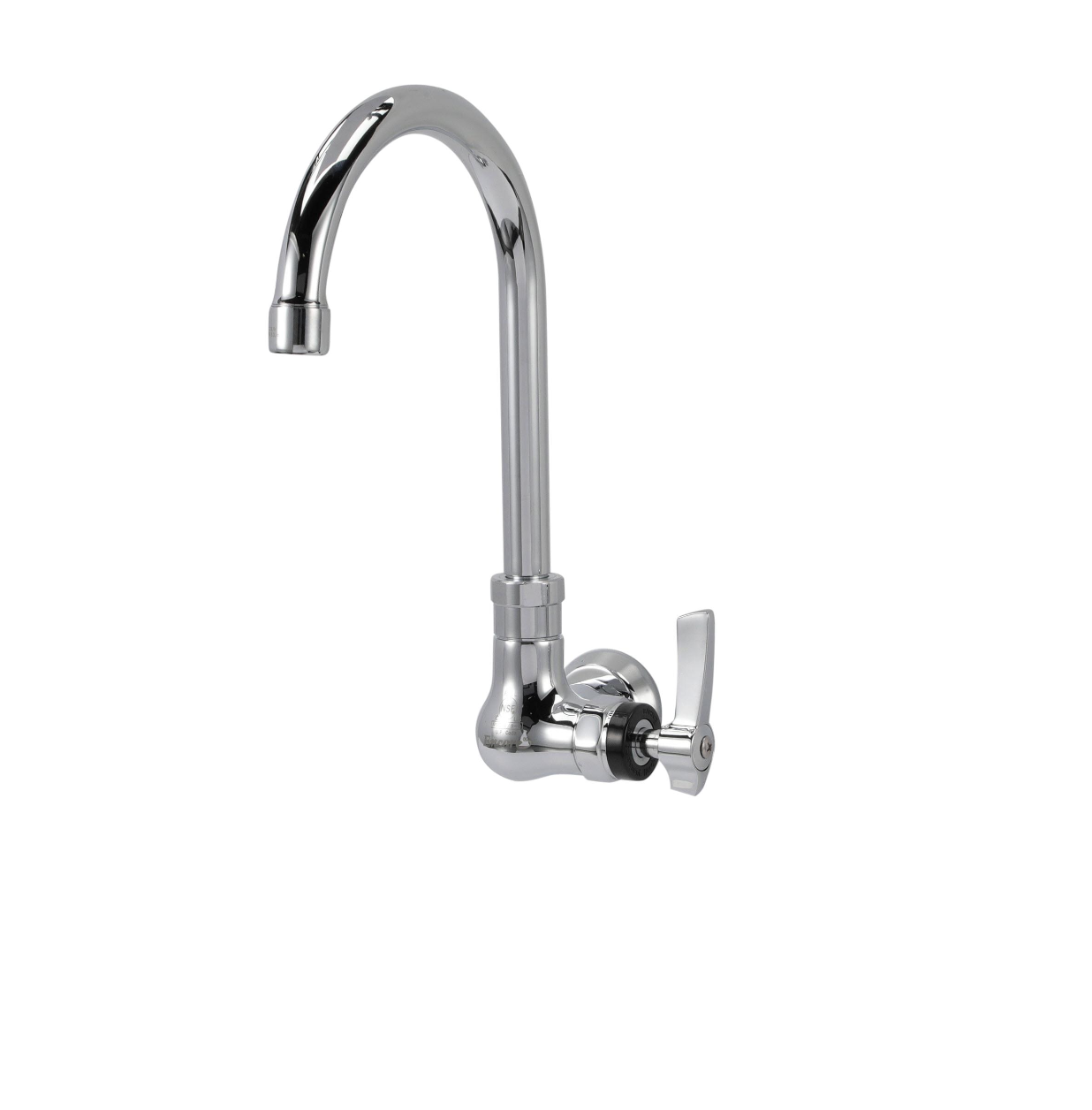 Encore® Brass Chrome Plated Single Wall Mount Faucet with 6" Rigid Gooseneck Spout