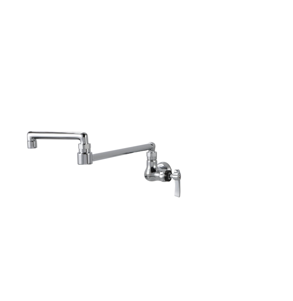 Encore® Brass Chrome Plated Single Wall Mount Faucet with 18" Swivel Spout with Pot Filler End
