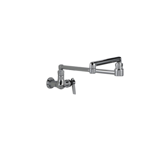 Encore® Brass Chrome Plated Single Wall Mount Faucet with 18" Swivel Spout with Pot Filler End
