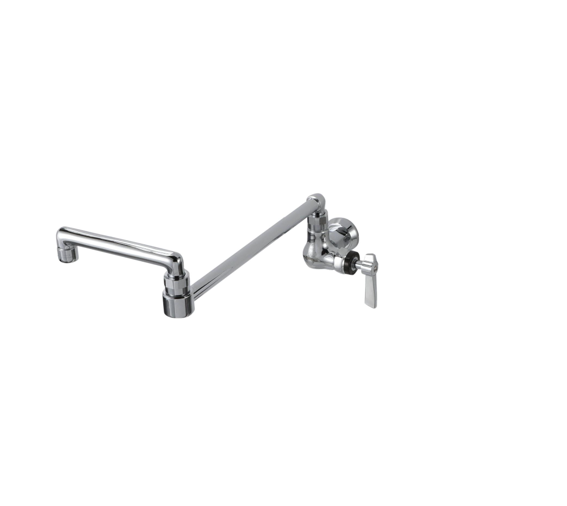 Encore® Brass Chrome Plated Single Wall Mount Faucet with 18" Swivel Spout with Pot Filler End
