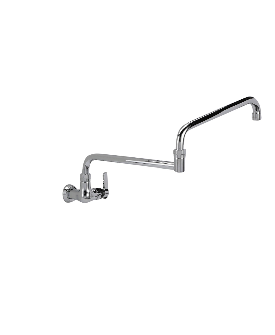 Encore® Brass Chrome Plated Single Wall Mount Faucet with 24" Swivel Spout