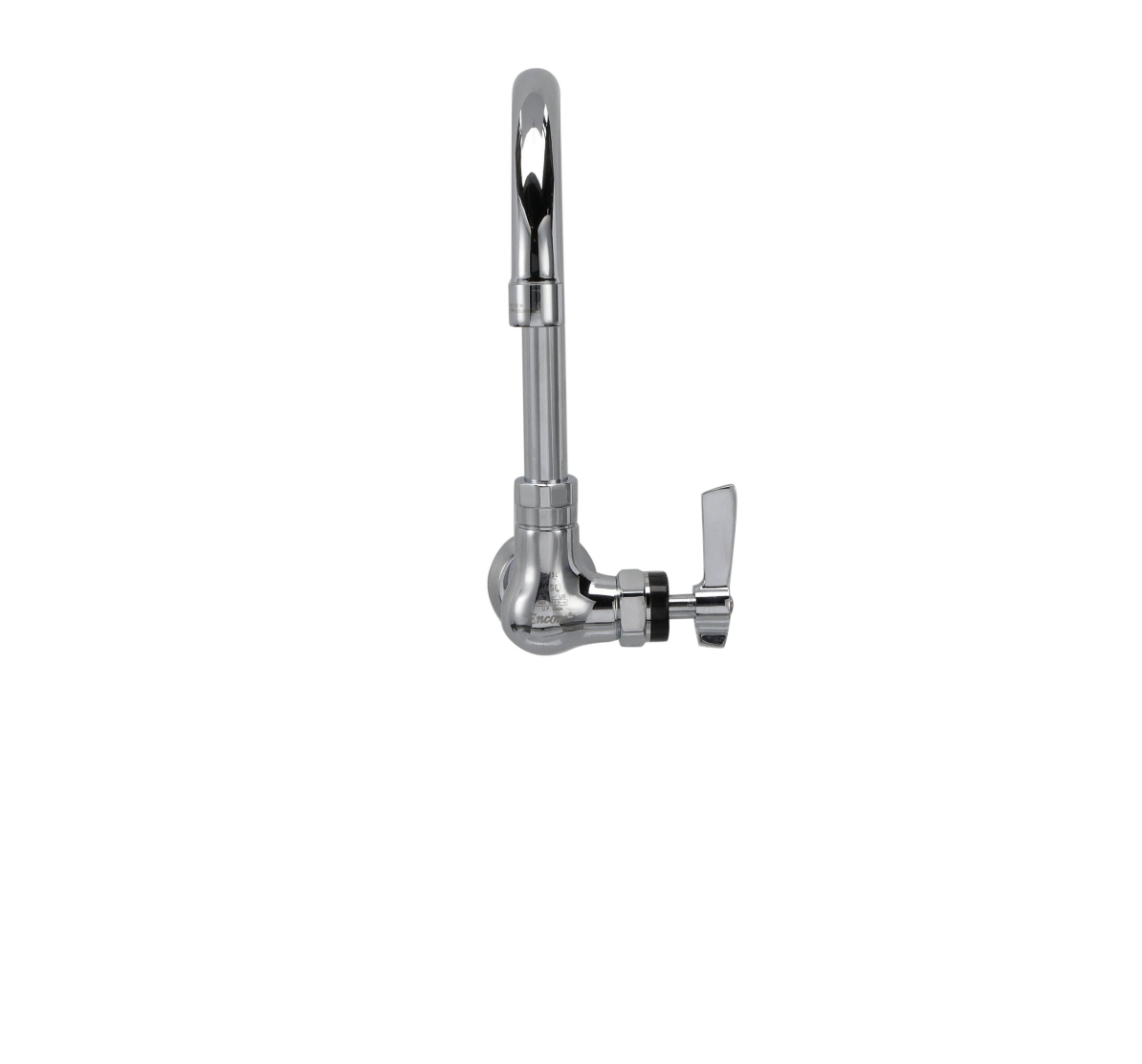 Encore® Brass Chrome Plated Single Wall Mount Faucet Ceramic Valves with 6" Swivel Gooseneck Spout