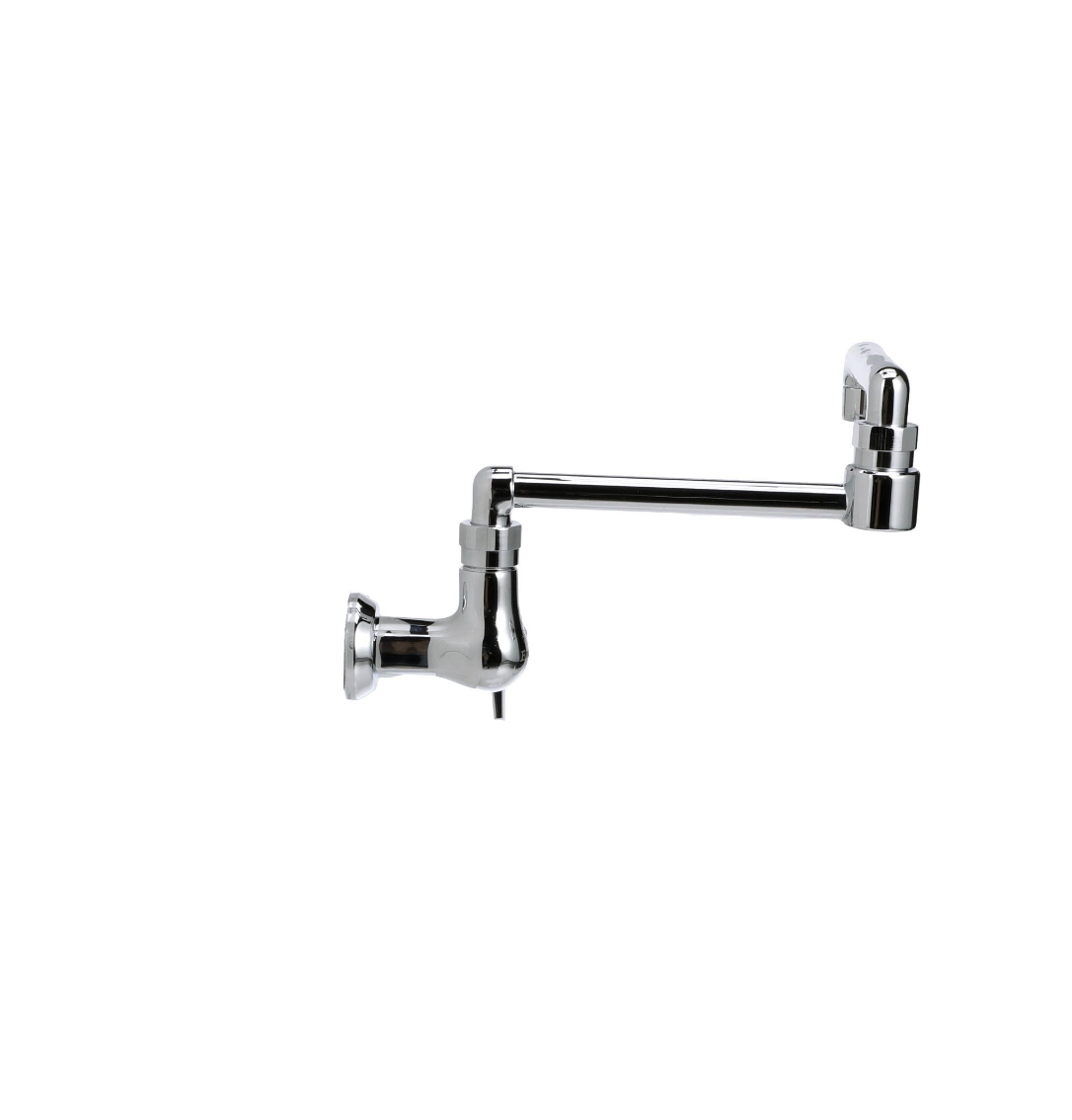 Encore® Brass Chrome Plated Single Wall Mount Faucet Ceramic Valves with 13" Swivel Spout with Pot Filler End
