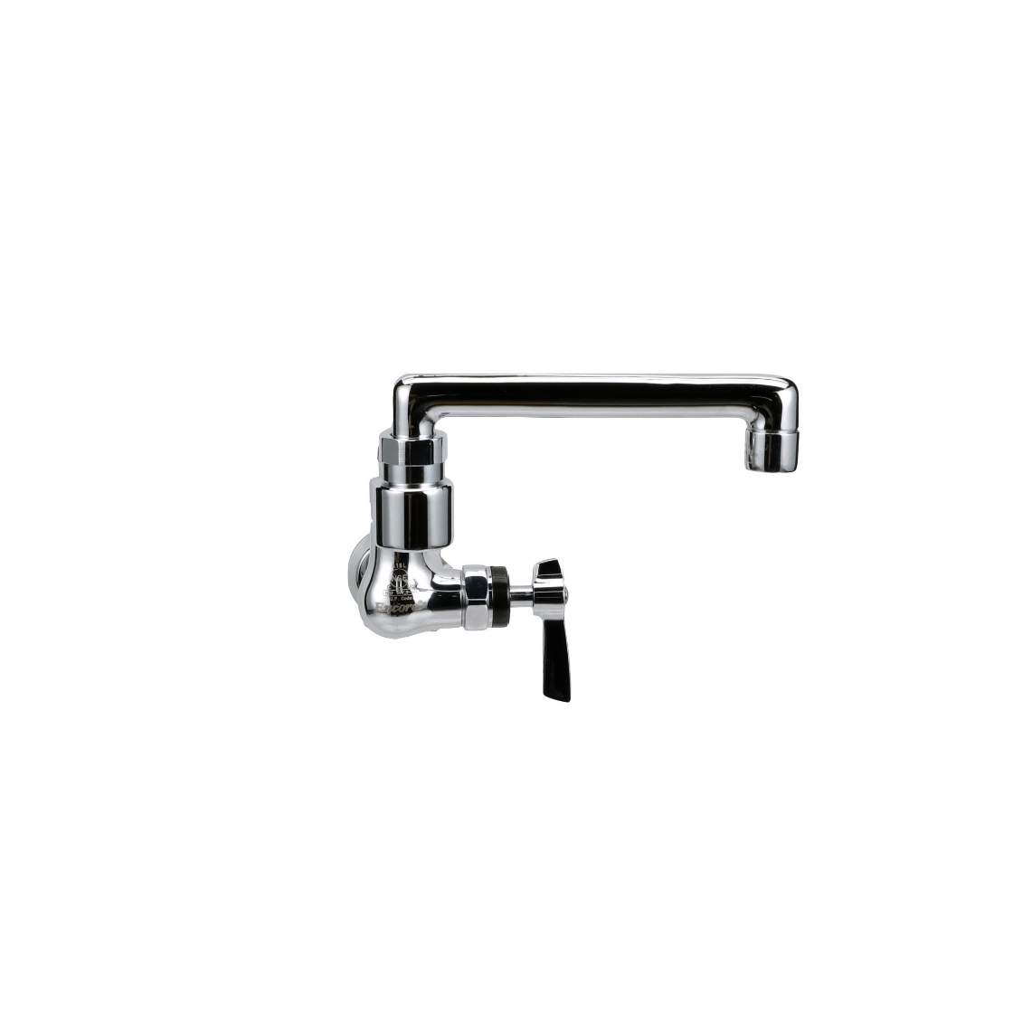 Encore® Brass Chrome Plated Single Wall Mount Faucet Ceramic Valves with 13" Swivel Spout with Pot Filler End