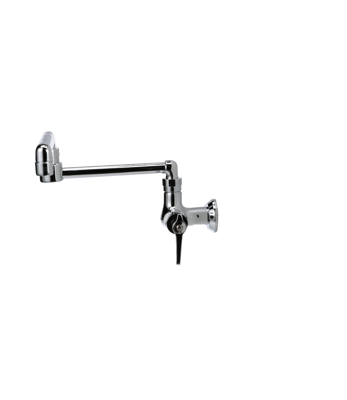 Encore® Brass Chrome Plated Single Wall Mount Faucet Ceramic Valves with 13" Swivel Spout with Pot Filler End
