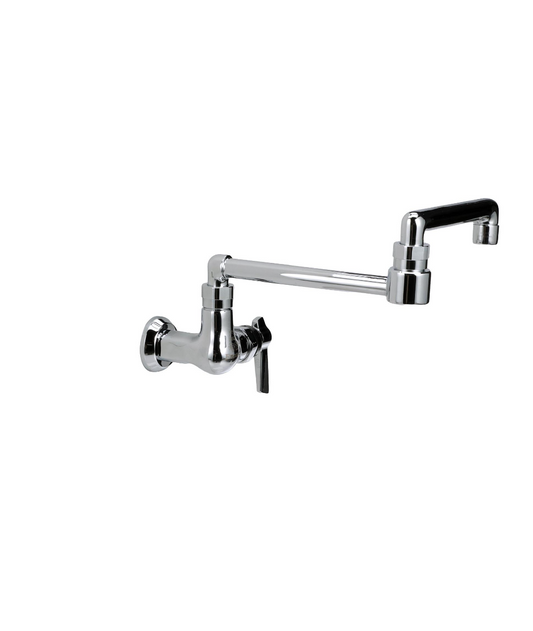 Encore® Brass Chrome Plated Single Wall Mount Faucet Ceramic Valves with 13" Swivel Spout with Pot Filler End