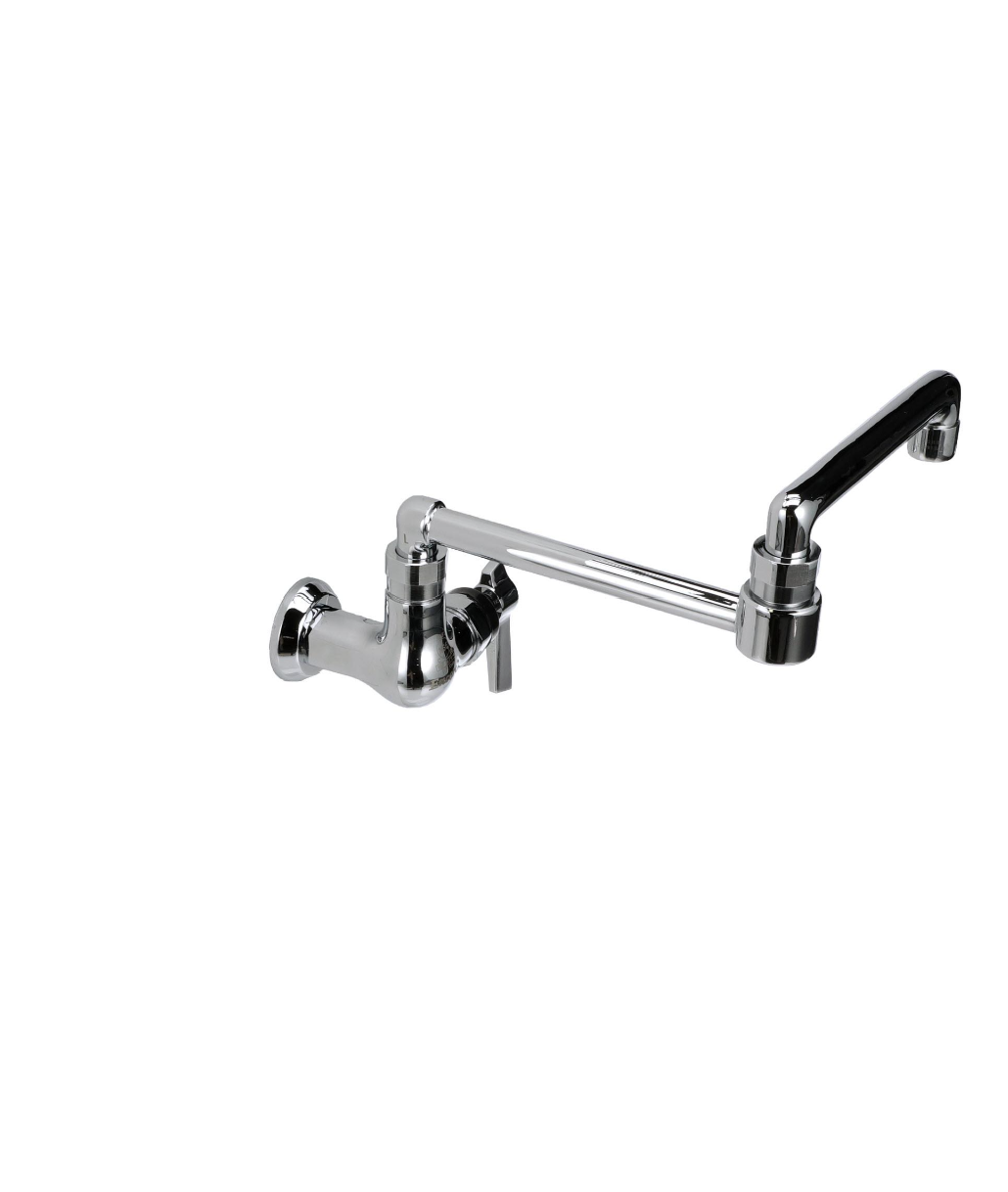 Encore® Brass Chrome Plated Single Wall Mount Faucet Ceramic Valves with 13" Swivel Spout with Pot Filler End