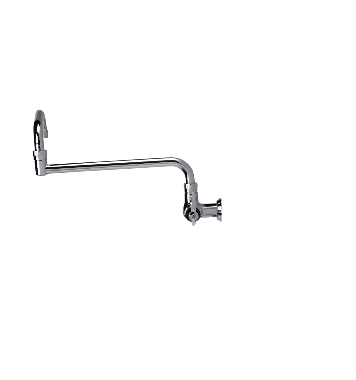 Encore® Brass Chrome Plated Single Wall Mount Faucet Ceramic Valves with Double Jointed 18" Swivel Spout