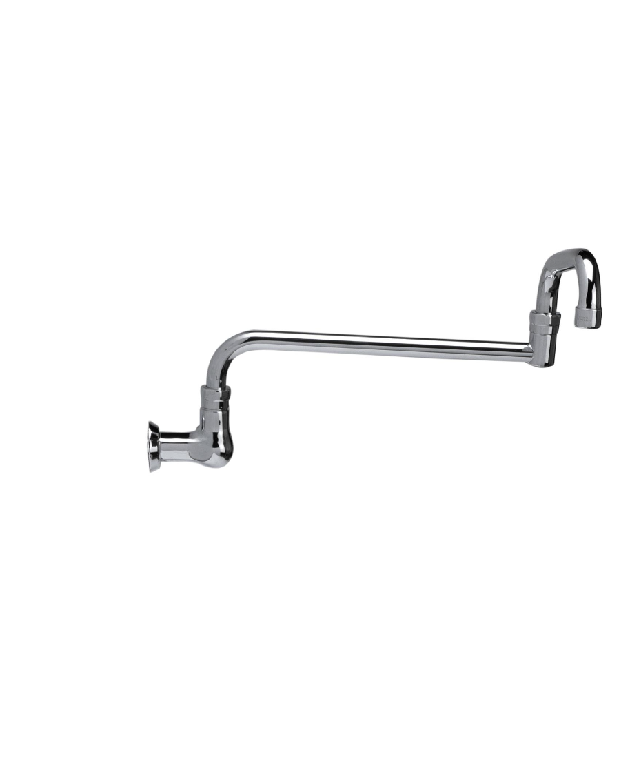 Encore® Brass Chrome Plated Single Wall Mount Faucet Ceramic Valves with Double Jointed 18" Swivel Spout