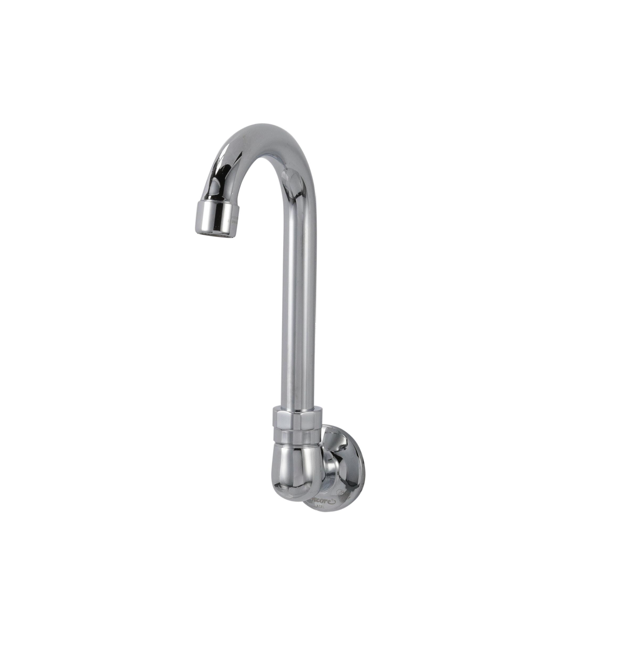Encore® Brass Chrome Plated Wall Mount Spout Base with 3-1/2" Rigid Gooseneck Spout