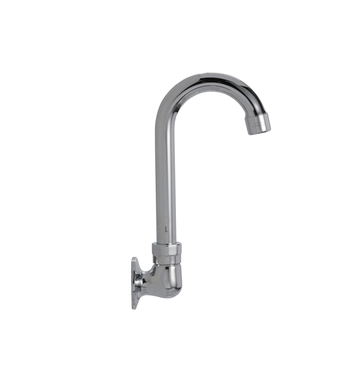 Encore® Brass Chrome Plated Wall Mount Spout Base with 3-1/2" Rigid Gooseneck Spout