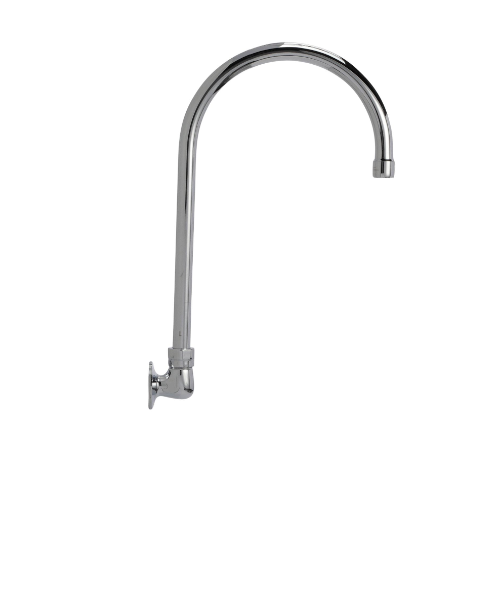 Encore® Brass Chrome Plated Wall Mount Spout Base with 8-1/2" Gooseneck Spout