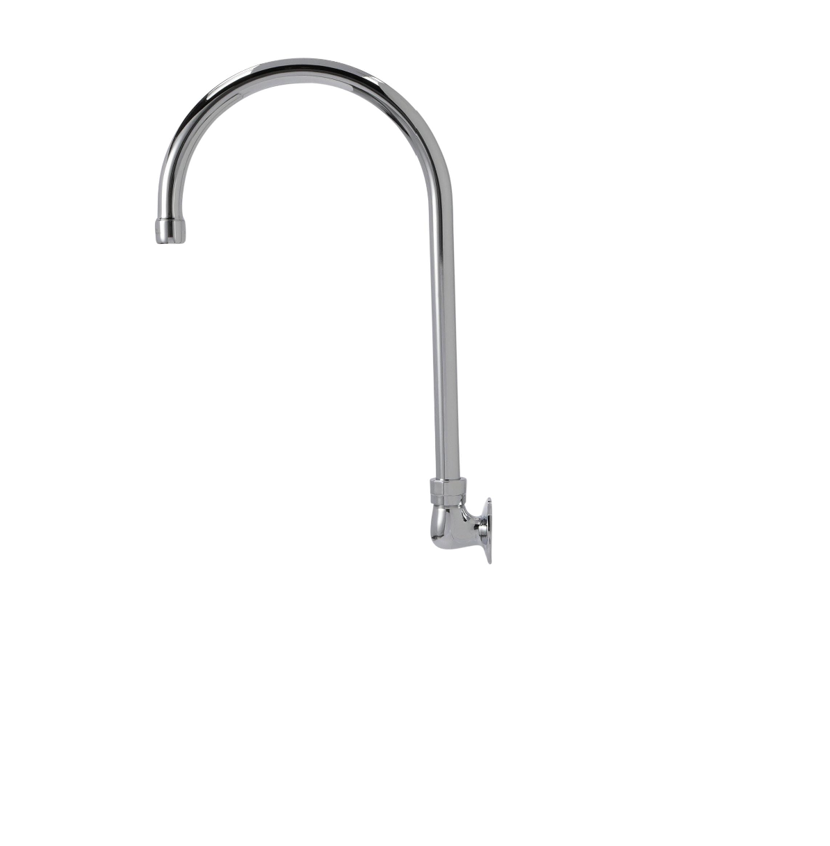 Encore® Brass Chrome Plated Wall Mount Spout Base with 8-1/2" Gooseneck Spout