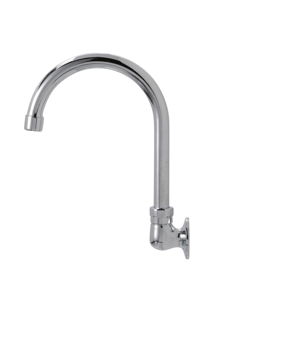 Encore® Brass Chrome Plated Wall Mount Spout Base with 6" Rigid Gooseneck Spout