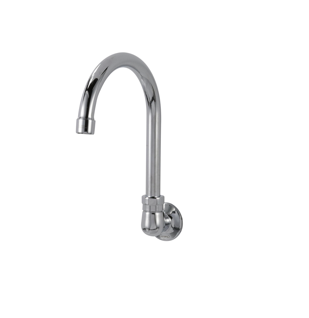 Encore® Brass Chrome Plated Wall Mount Spout Base with 6" Rigid Gooseneck Spout