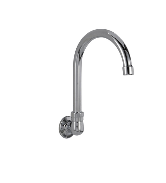 Encore® Brass Chrome Plated Wall Mount Spout Base with 6" Gooseneck Spout