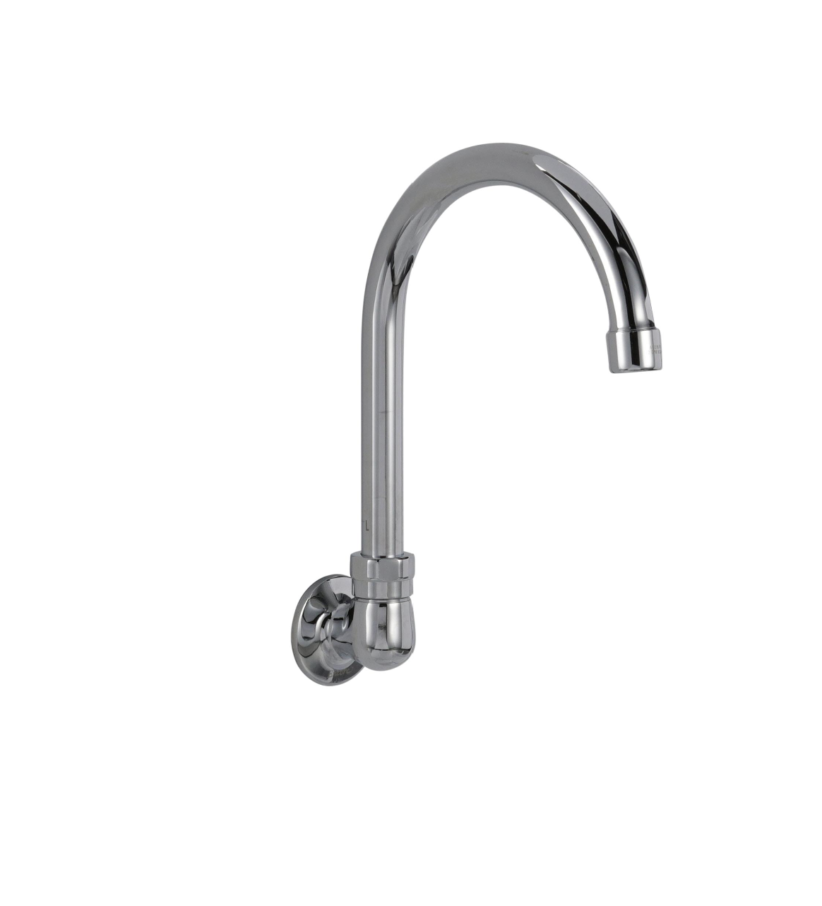 Encore® Brass Chrome Plated Wall Mount Spout Base with 6" Rigid Gooseneck Spout