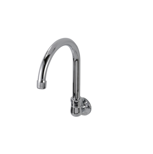 Encore® Brass Chrome Plated Wall Mount Spout Base with 6" Rigid Gooseneck Spout