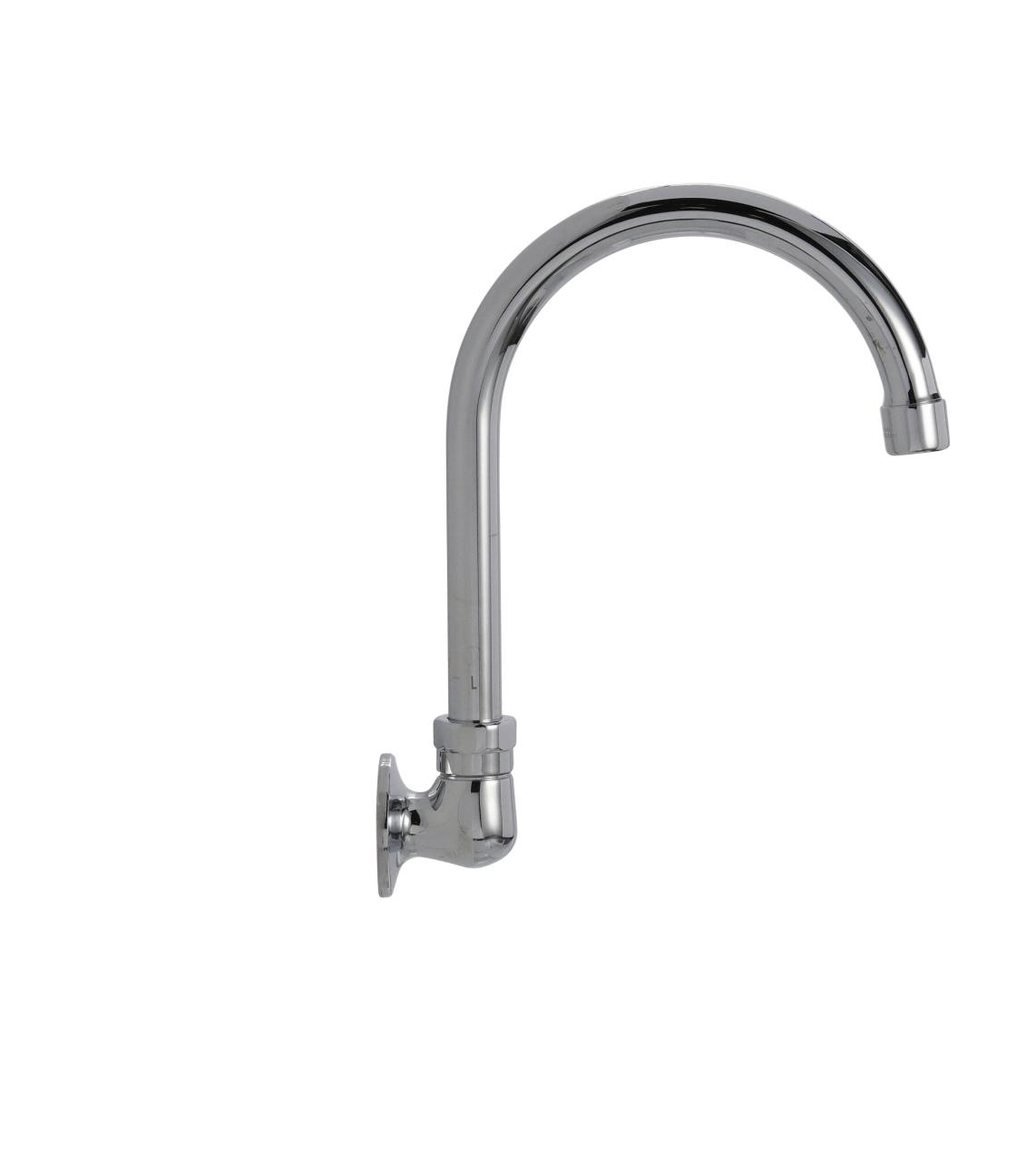 Encore® Brass Chrome Plated Wall Mount Spout Base with 6" Rigid Gooseneck Spout