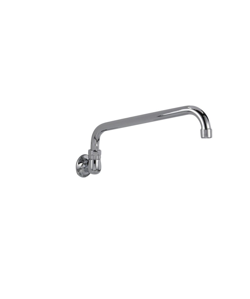 Encore® Brass Chrome Plated Wall Mount Spout Base with 12" Swivel Spout