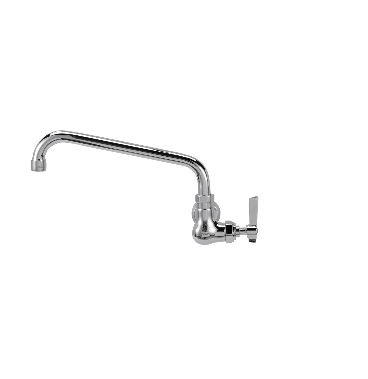 Encore® Brass Chrome Plated Single Wall Mount Wok Range Faucet with 12" Swivel Spout and Lever Handles