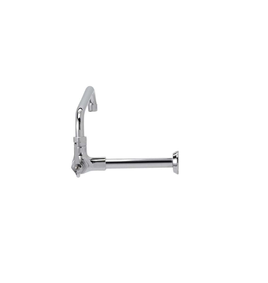 Encore® Brass Chrome Plated Single Wall Mount Wok Range Faucet with 12" Swivel Spout and Lever Handles