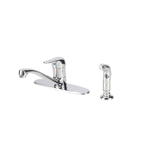 Encore® Single Handle Deck Mount Faucet 10" Cast Spout with Side Sprayer