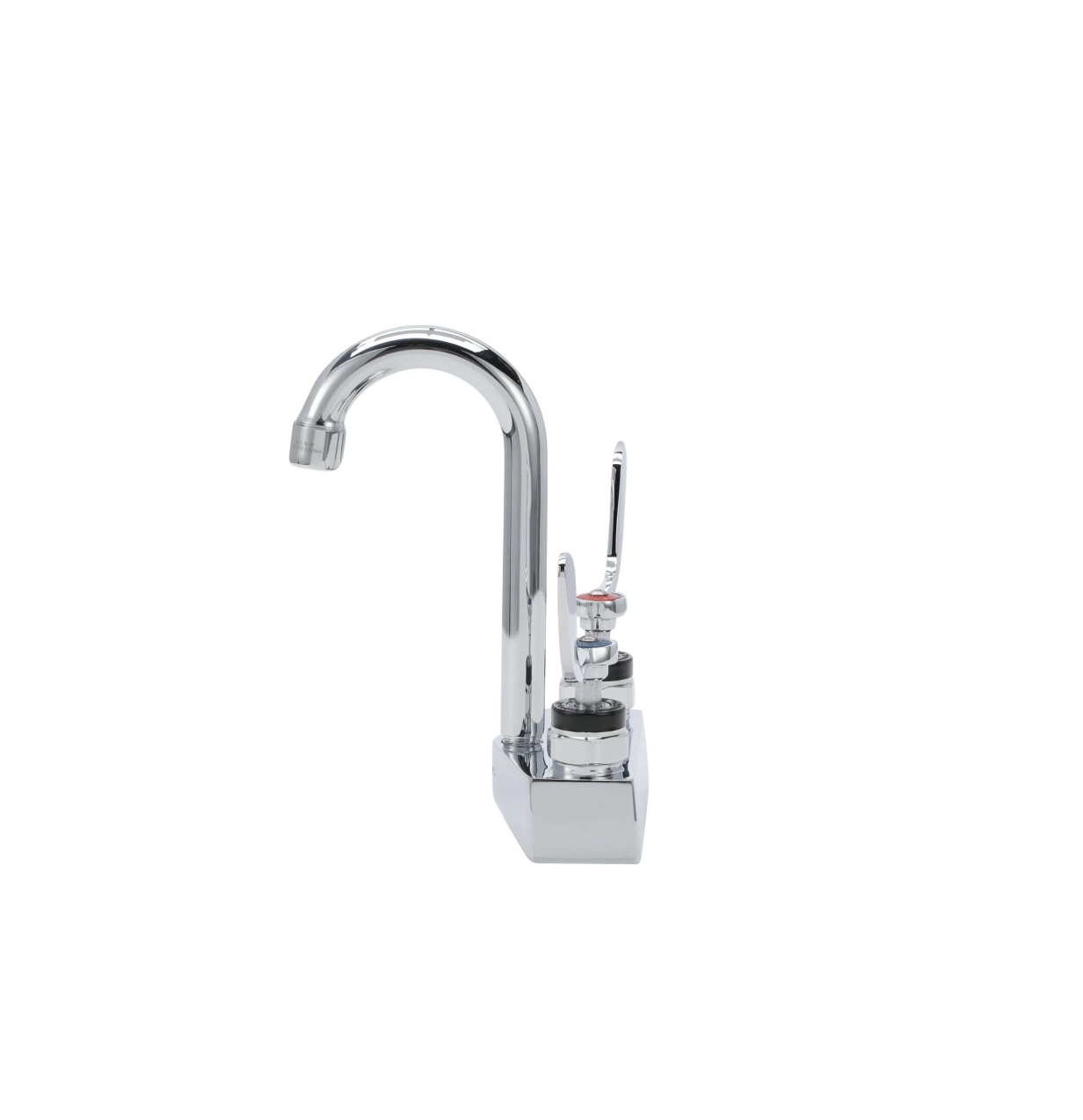 Encore® Brass Chrome Plated 4" OC Centerset Deck Mount Faucet with 3-1/2" Rigid Gooseneck Spout and 4" Wrist Blade Handles