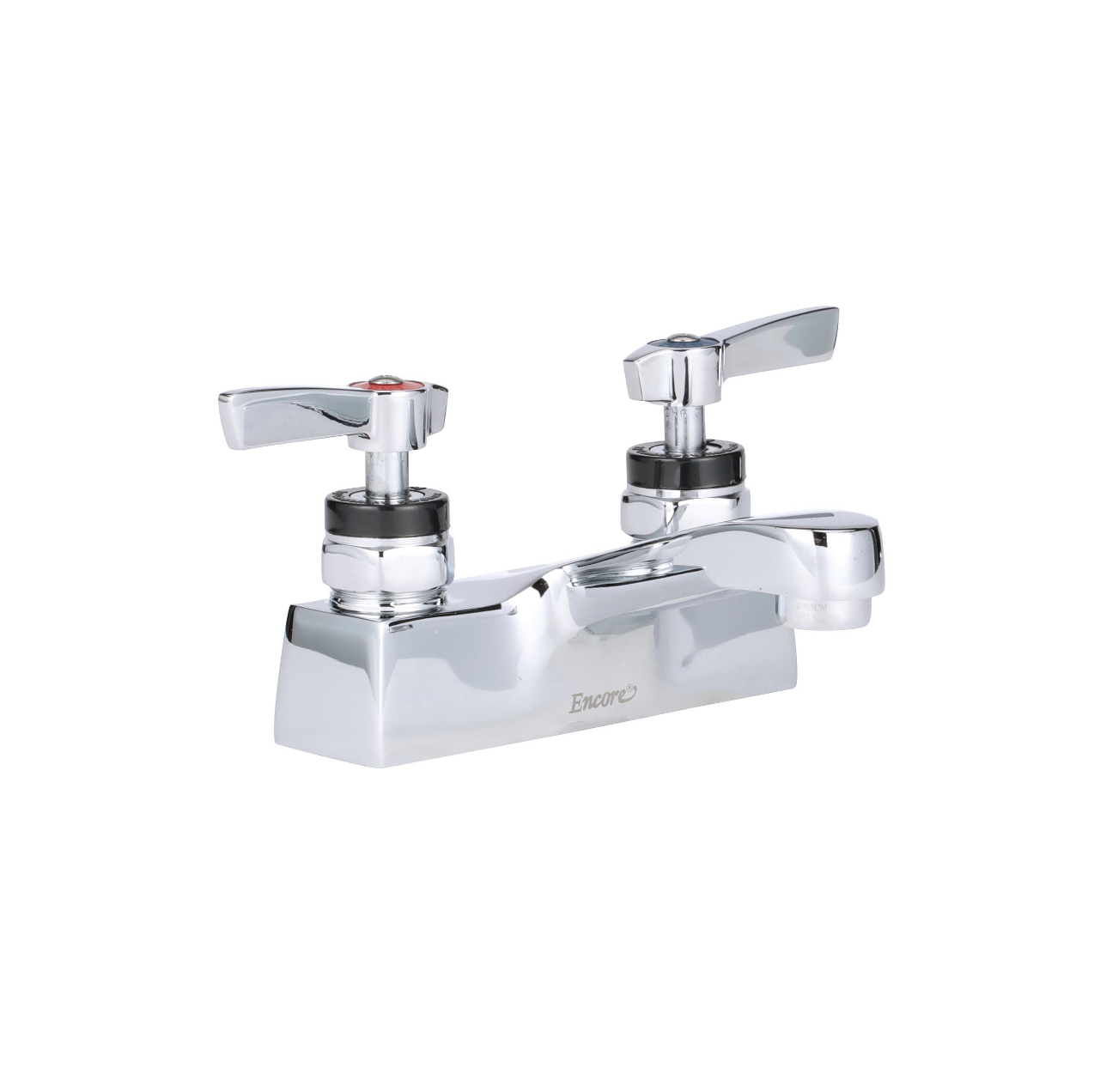 Encore® Brass Chrome Plated 4" OC Centerset Deck Mount Faucet with 4" Cast Spout Spout