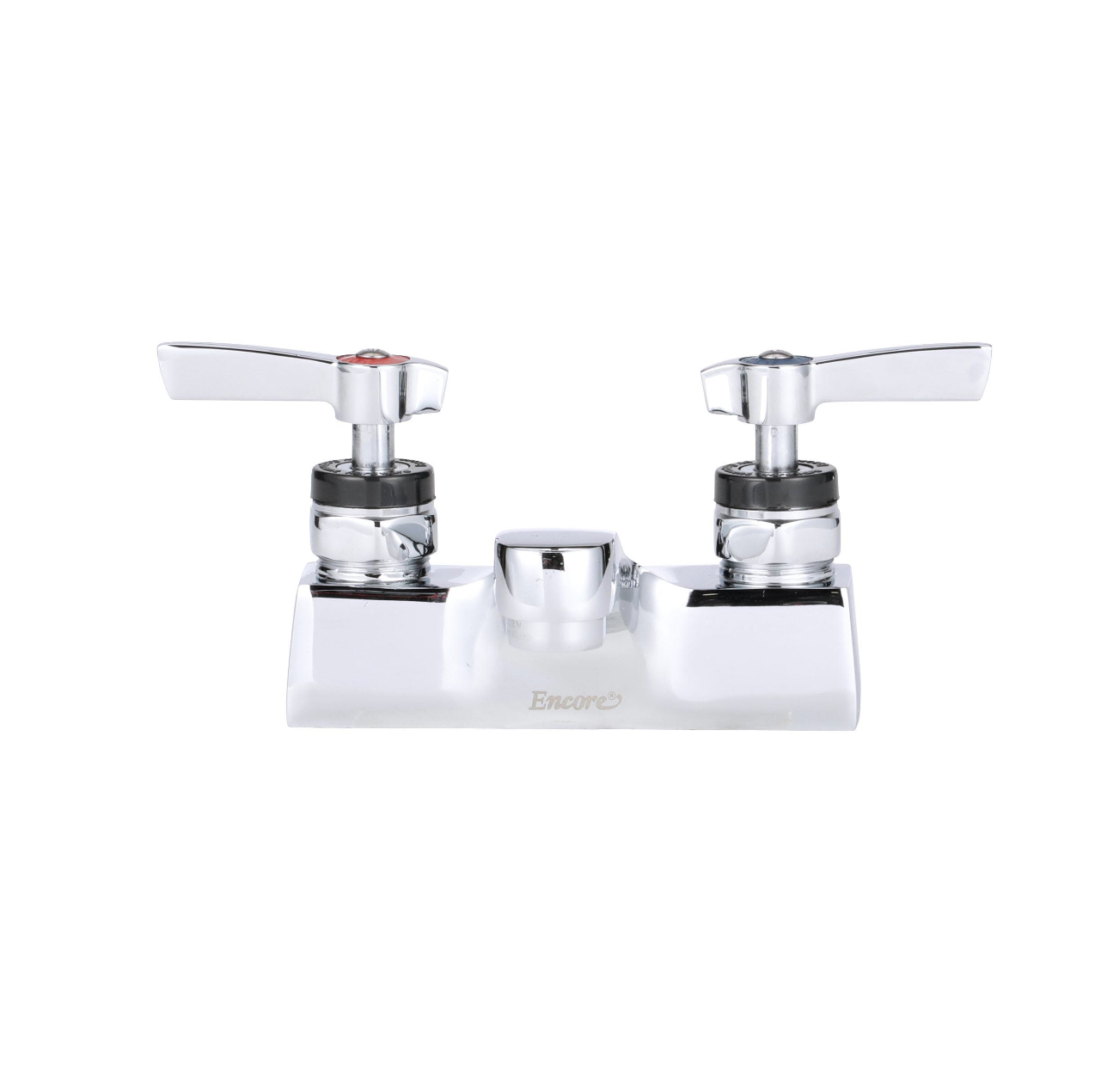 Encore® Brass Chrome Plated 4" OC Centerset Deck Mount Faucet with 4" Cast Spout Spout