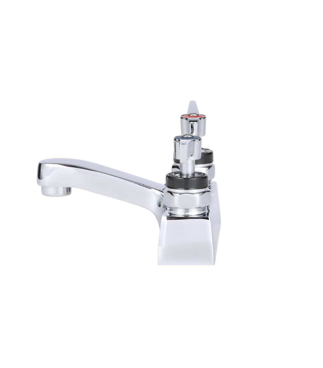Encore® Brass Chrome Plated 4" OC Centerset Deck Mount Faucet with 4" Cast Spout Spout