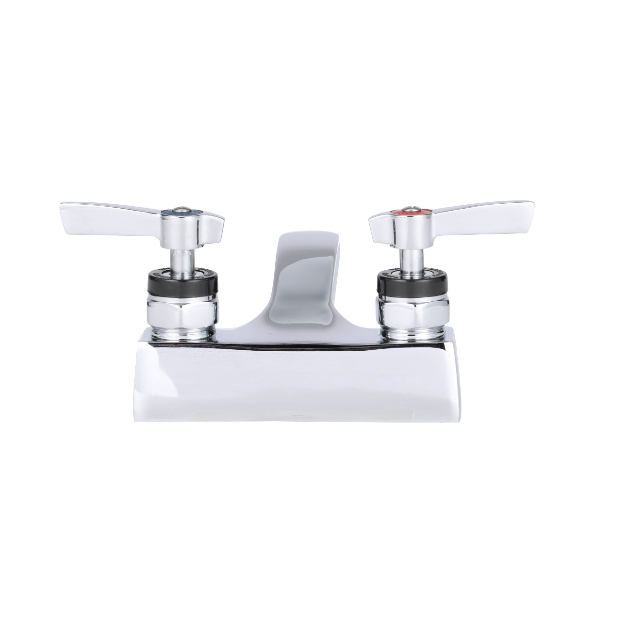 Encore® Brass Chrome Plated 4" OC Centerset Deck Mount Faucet with 4" Cast Spout Spout