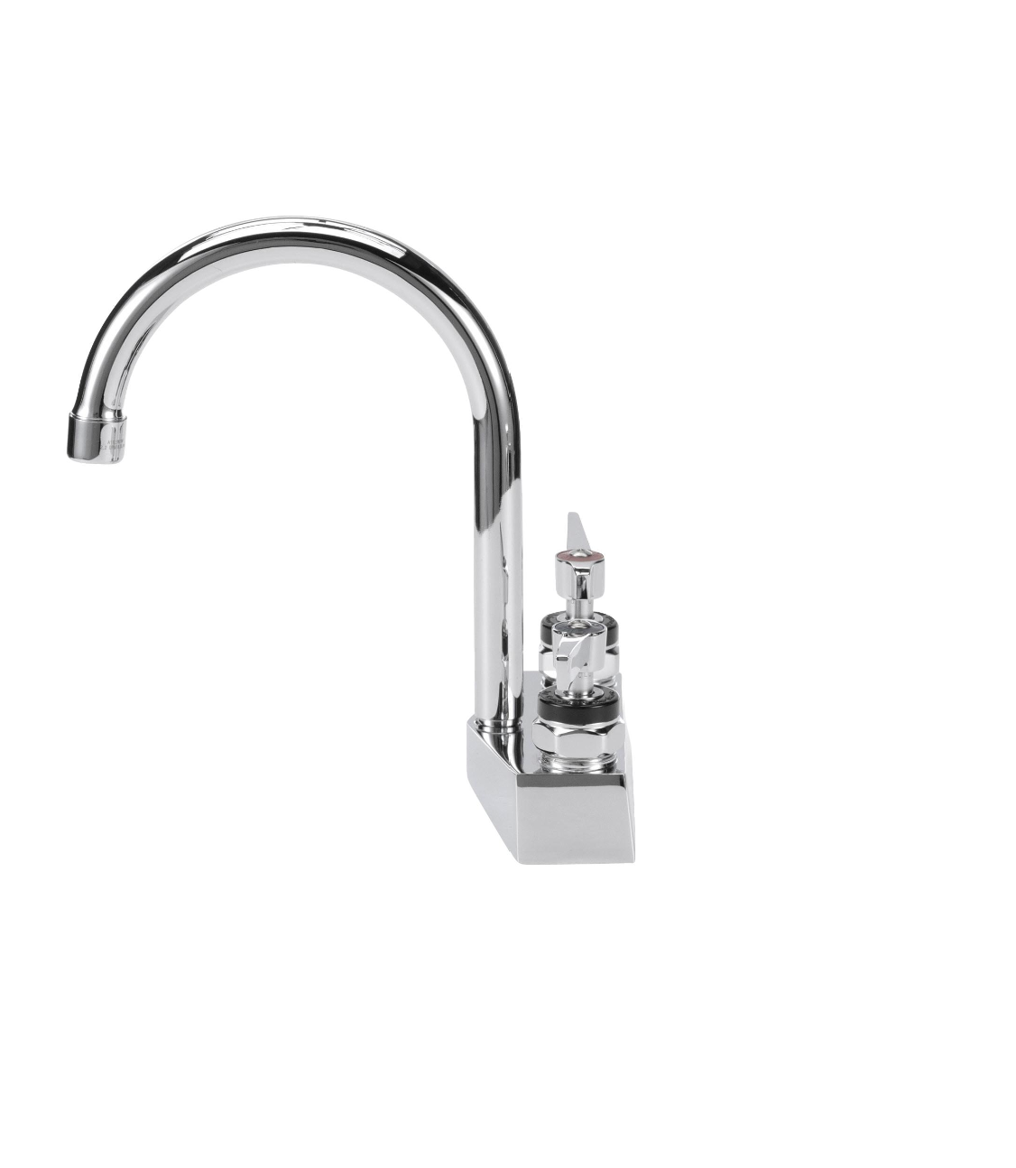 Encore® Brass Chrome Plated 4" OC Deck Mount Faucet Ceramic Valves with 6" Rigid Gooseneck Spout