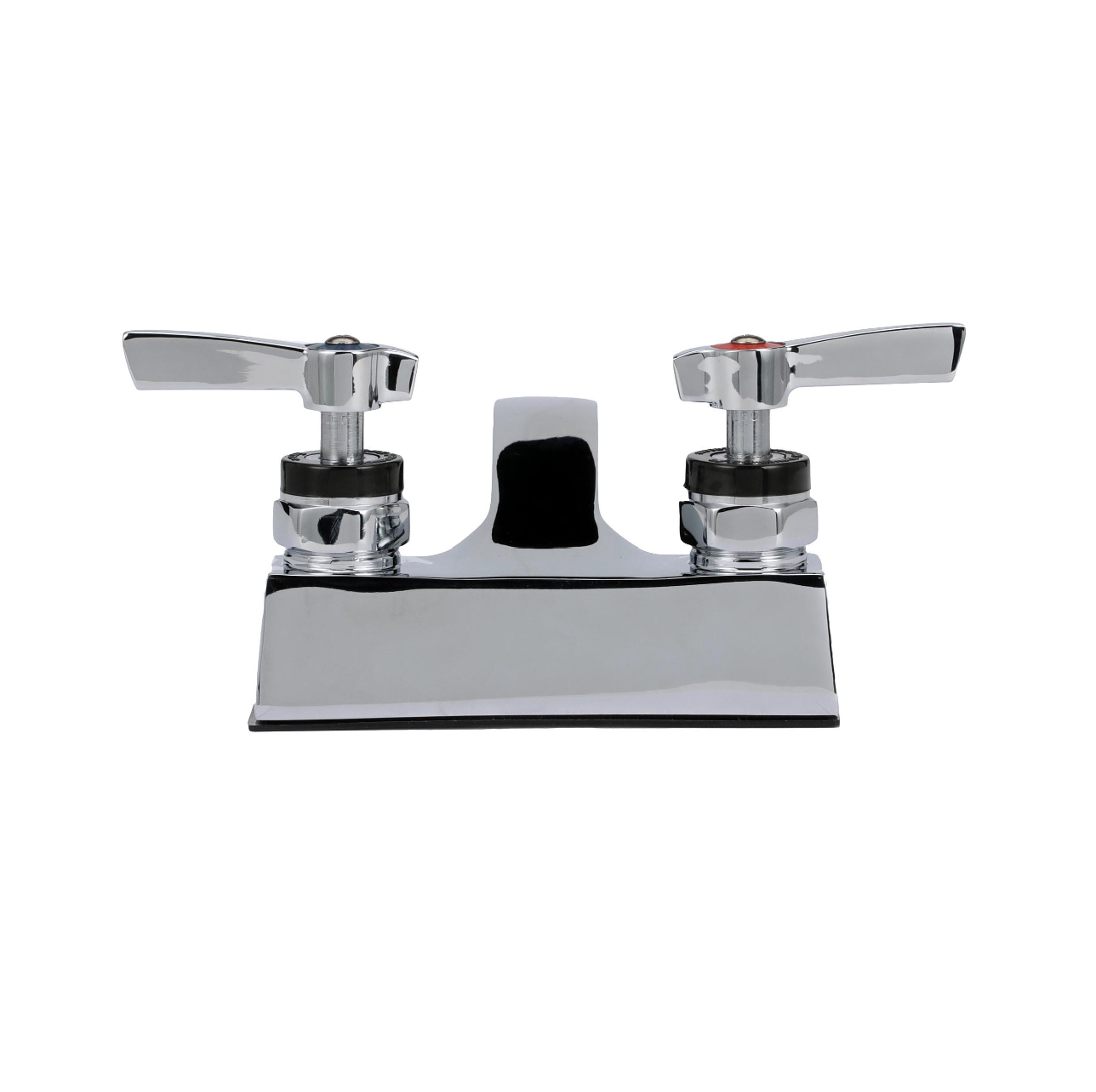 Encore® Brass Chrome Plated 4" OC Centerset Deck Mount Faucet Ceramic Valves with 4" Cast Spout Spout