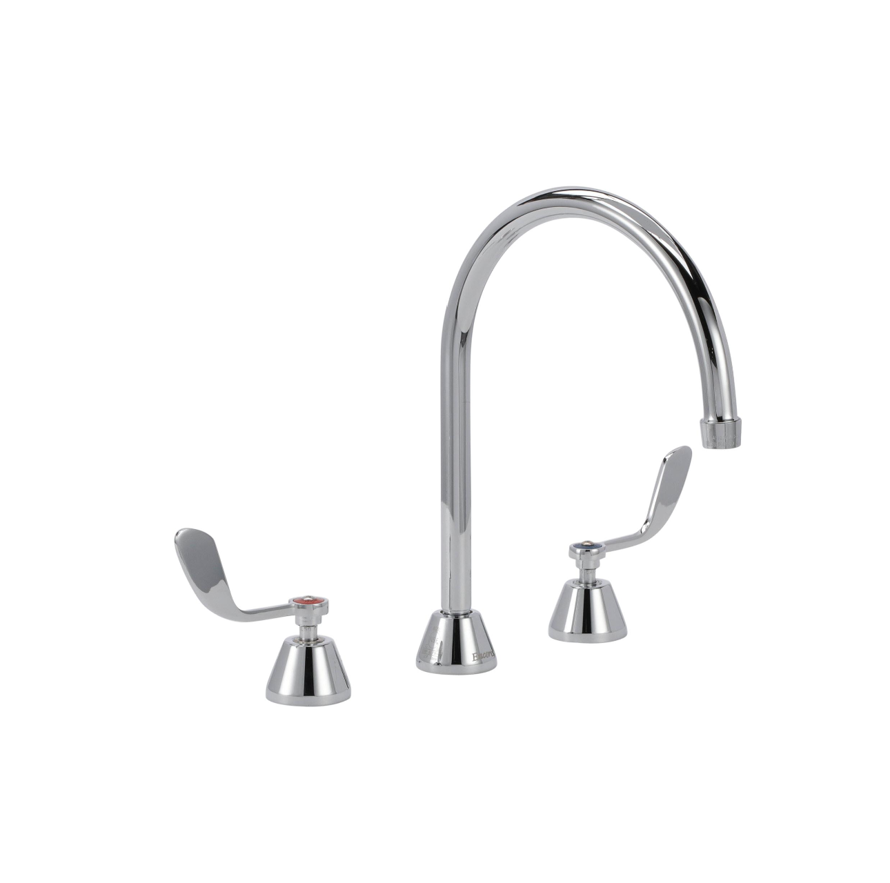 Encore® Adjustable Widespread Deck Mount Faucet with Rigid 8-1/2" Gooseneck Spout and 4" Wrist Blade Handles