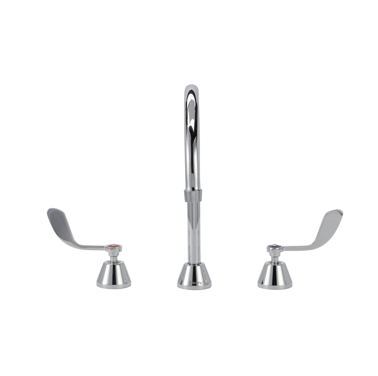 Encore® Adjustable Widespread Deck Mount Faucet with Rigid 8-1/2" Gooseneck Spout and 4" Wrist Blade Handles