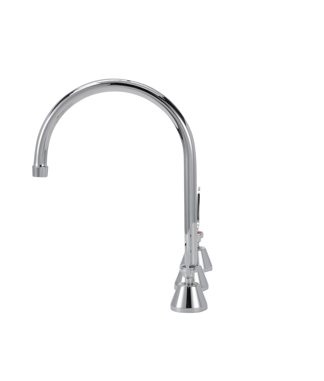 Encore® Adjustable Widespread Deck Mount Faucet with Rigid 8-1/2" Gooseneck Spout and 4" Wrist Blade Handles