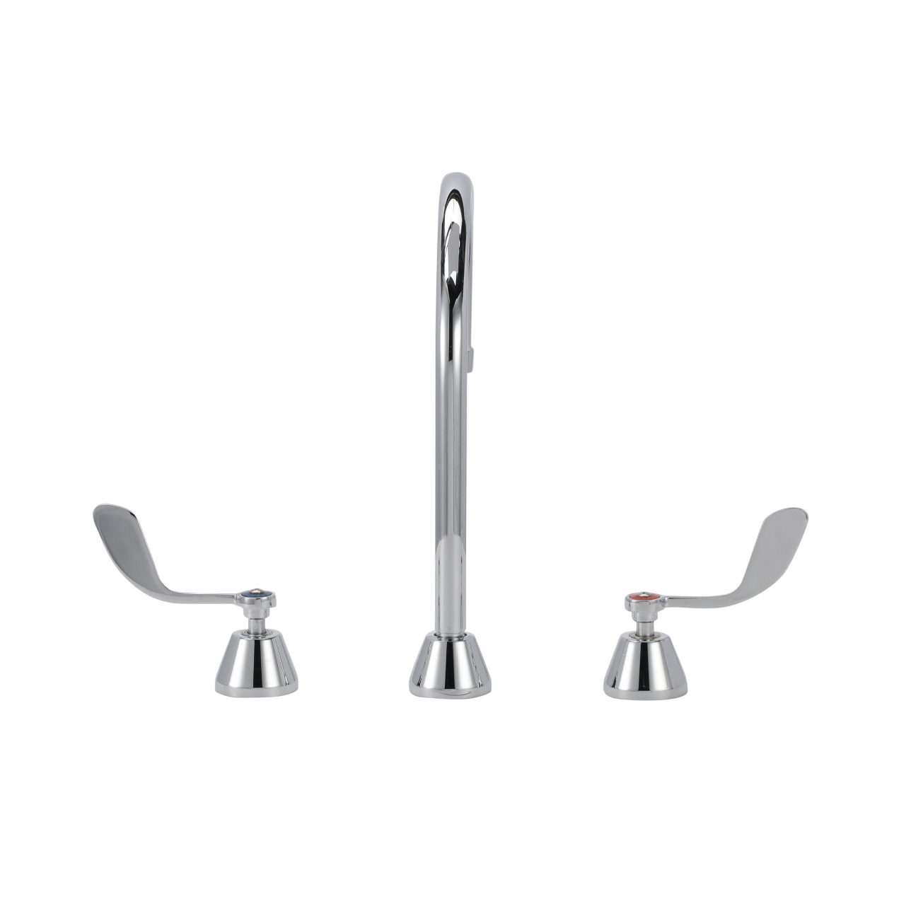 Encore® Adjustable Widespread Deck Mount Faucet with Rigid 8-1/2" Gooseneck Spout and 4" Wrist Blade Handles