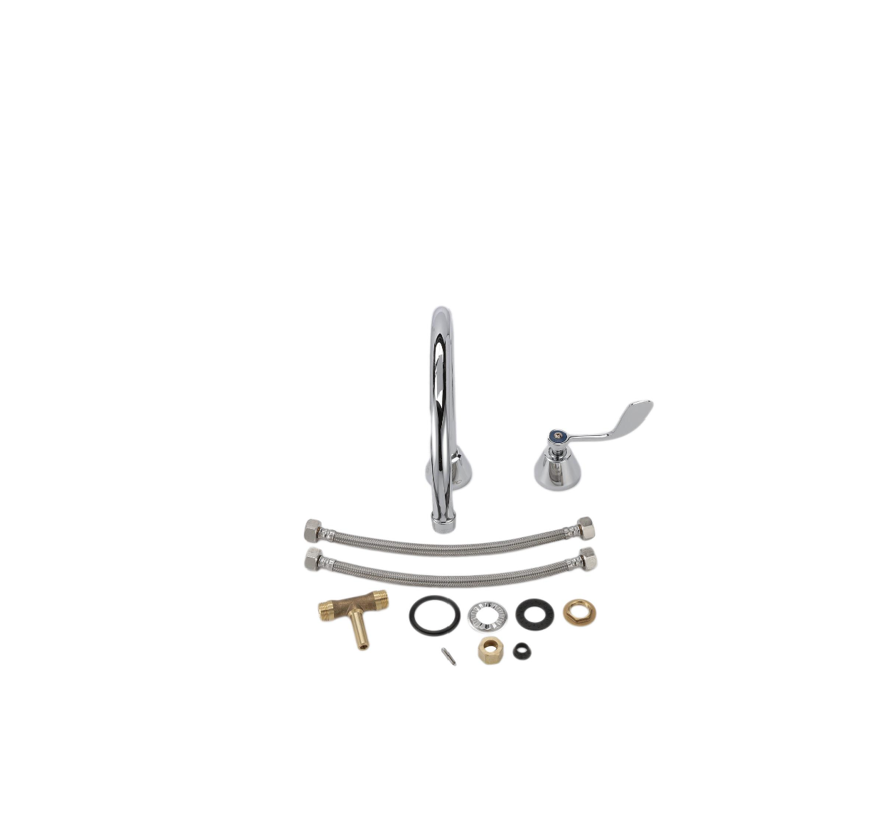 Encore® Adjustable Widespread Deck Mount Faucet with Rigid 8-1/2" Gooseneck Spout and 4" Wrist Blade Handles
