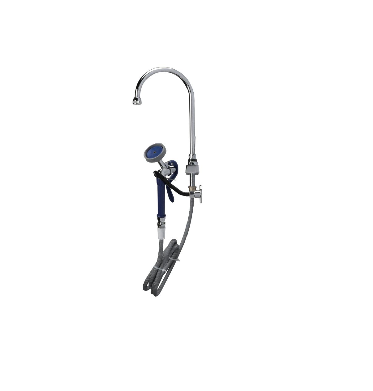 Encore® Adjustable Widespread Deck Mount Faucet with Rigid 6" Gooseneck Spout and 4" Wrist Blade Handles