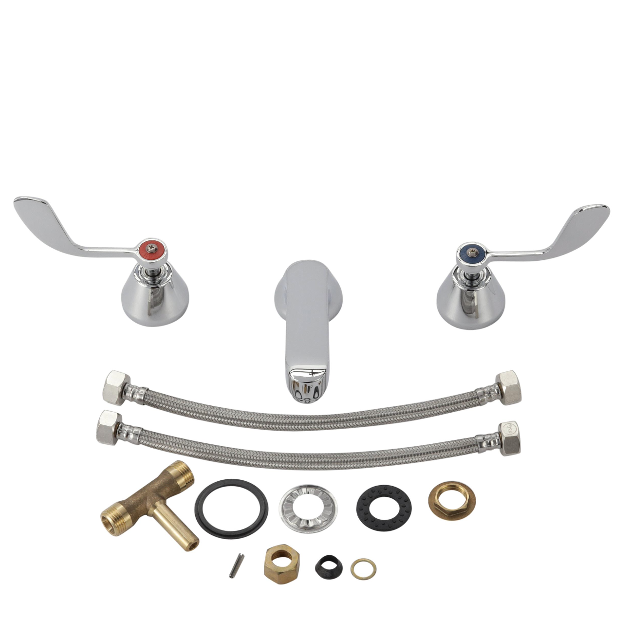 Encore® Adjustable Widespread Deck Mount Faucet with 5" Cast Spout and 4" Wrist Blade Handles