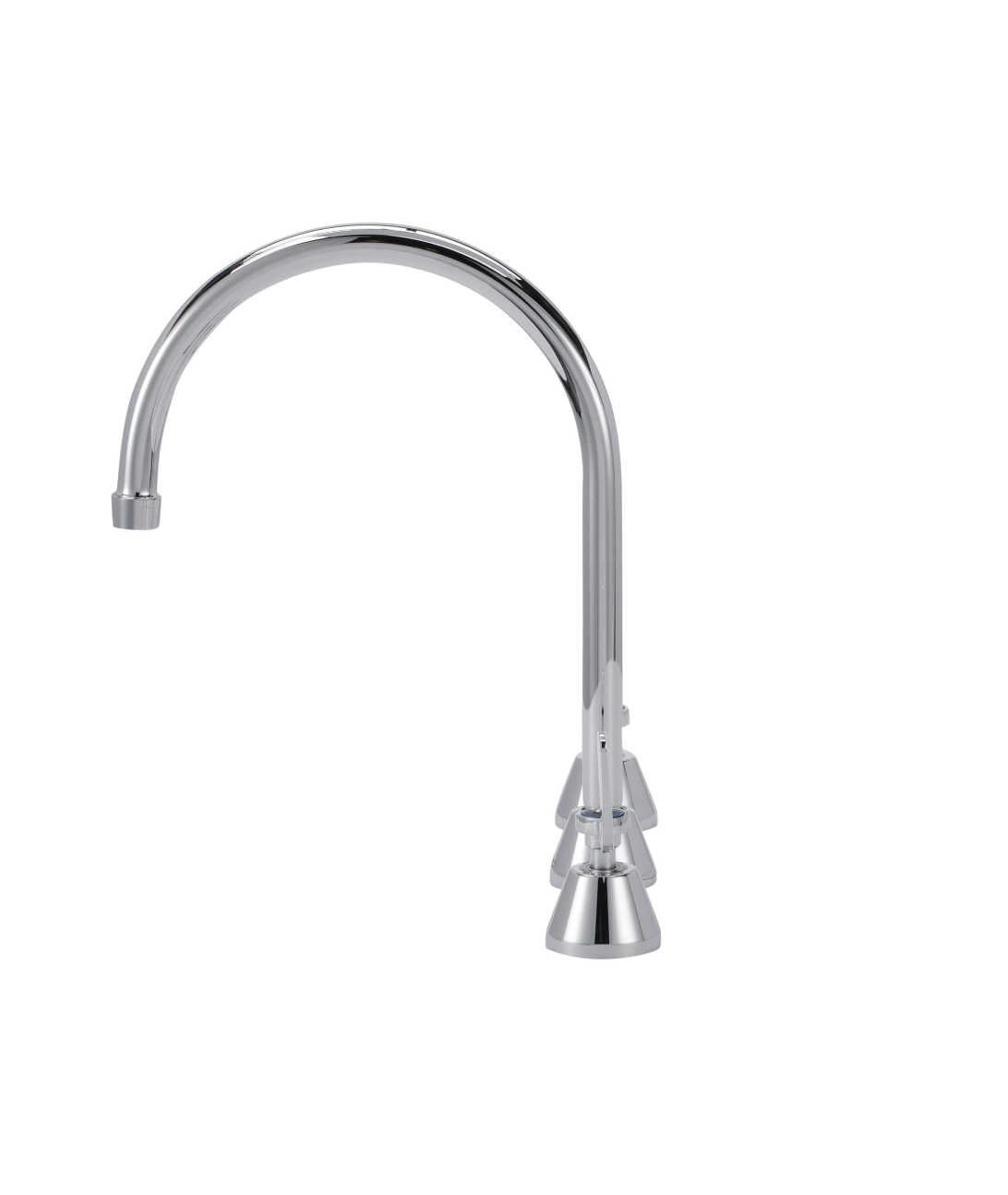 Encore® Adjustable Widespread Deck Mount Faucet Ceramic Valves with Rigid 8-1/2" Gooseneck Spout and 4" Wrist Blade Handles