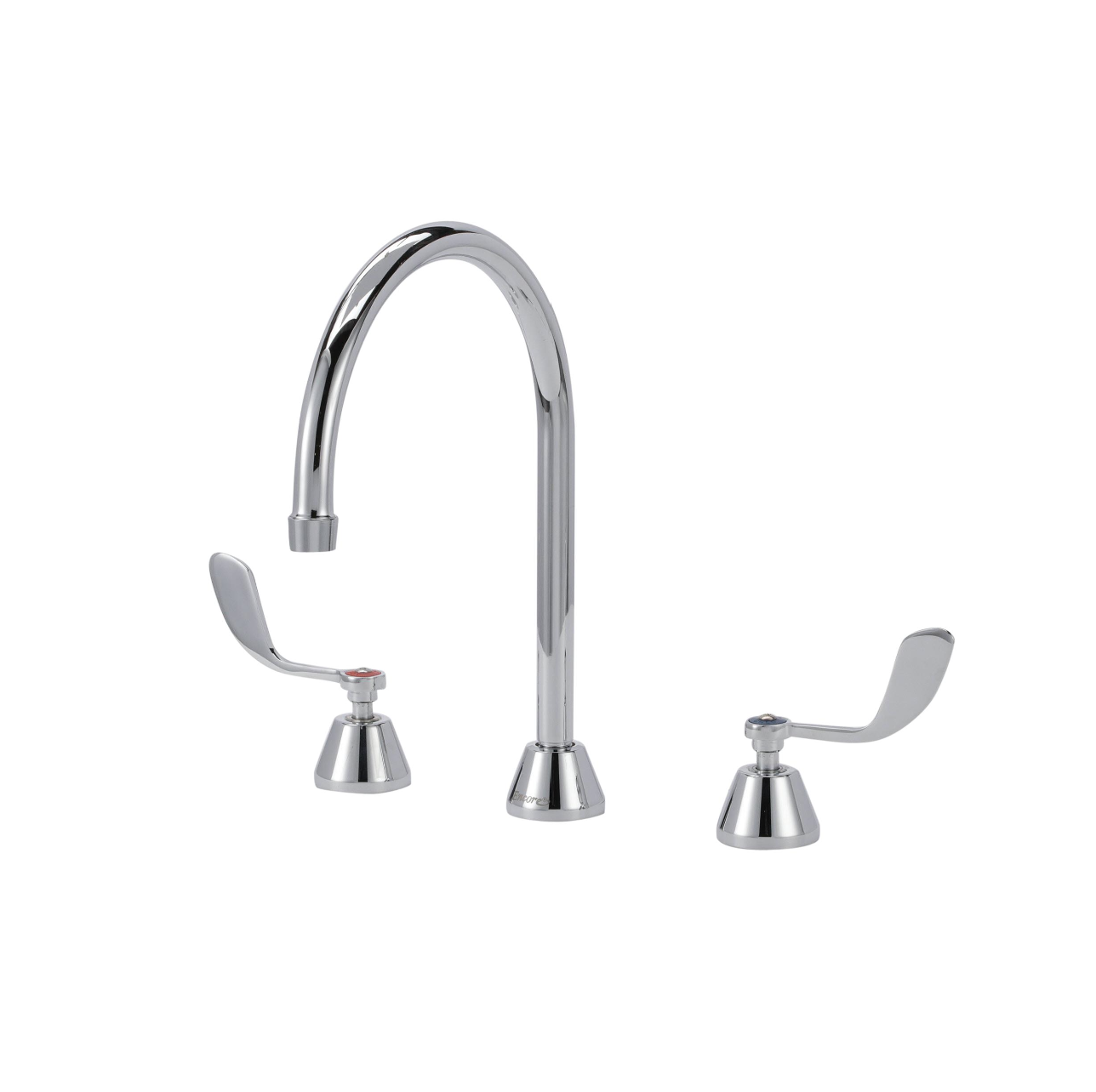 Encore® Adjustable Widespread Deck Mount Faucet Ceramic Valves with Rigid 8-1/2" Gooseneck Spout and 4" Wrist Blade Handles
