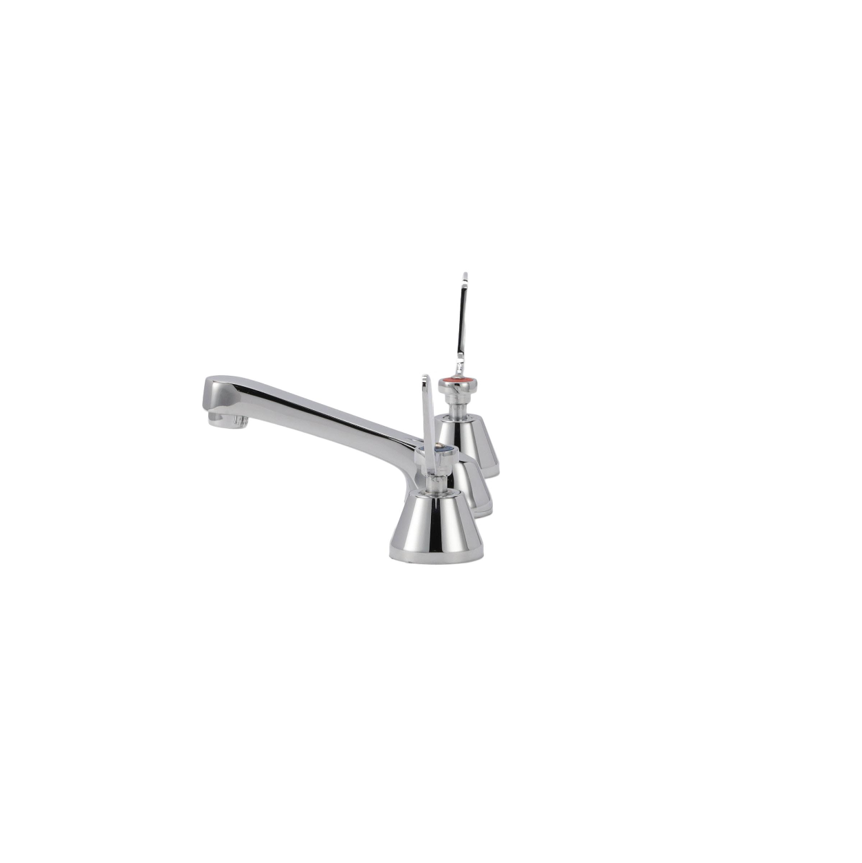 Encore® Adjustable Widespread Deck Mount Faucet Ceramic Valves with 5" Cast Spout and 4" Wrist Blade Handles