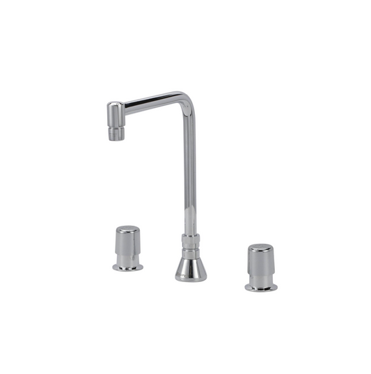 Encore® Adjustable Widespread Deck Mount Faucet Metering Valves with 8" Bent Tubular Spout