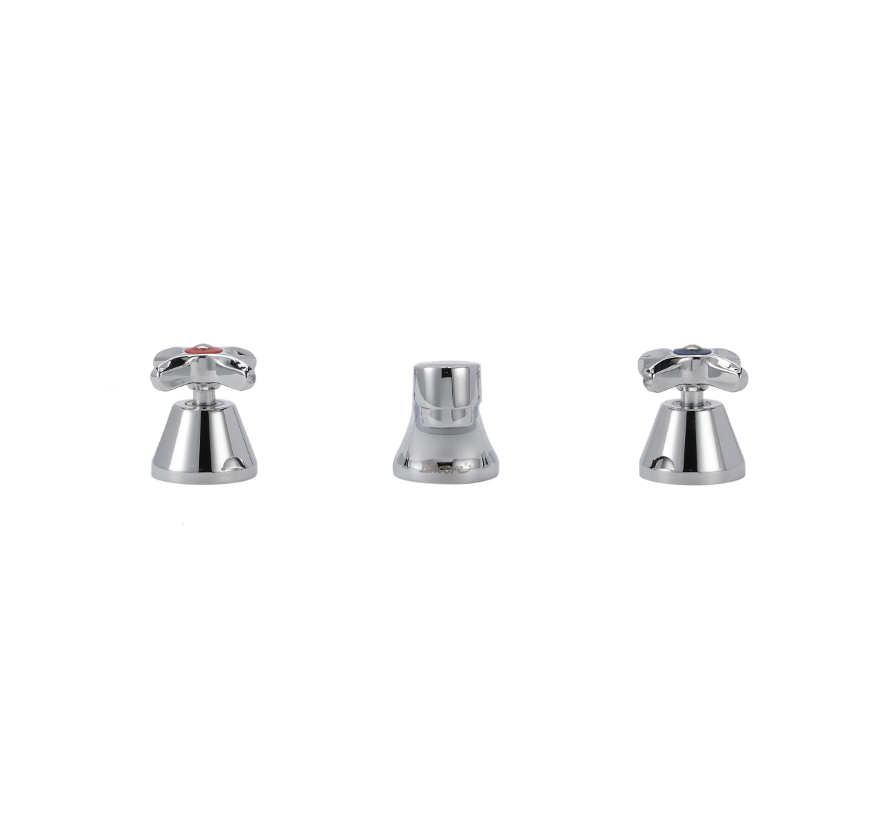 Encore® Adjustable Widespread Deck Mount Faucet Ceramic Valves POP Up Hole with 5" Cast Spout and Cross Handles